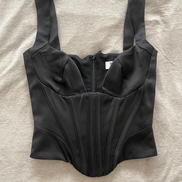 House of CB Liberty Black Satin Corset (Regular Cup A-C) - Picture 5 of 11